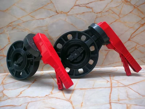 2" Upvc Butterfly Valve Handle Operated Grey Din Std.